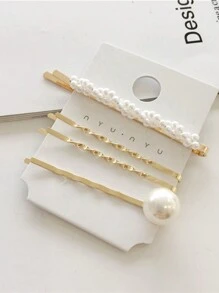 3入組韓式珍珠髮夾套裝,甜美典雅,金屬髮夾,適用於女性和女孩,情人節,生日等場合的理想禮物