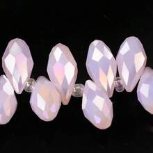 50入組/套鍍層掉落形玻璃水晶珠,帶水平孔,多色多角剔透珠子,適用於手鍊和項鍊diy,尺寸包括5x7mm 6x12mm 8x13mm - 彩色 - 查看 15