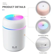 Portable Mini Humidifier, Usb-powered Rgb Night Light Aromatherapy Humidifier, Quiet Ultrasonic Humidifier, Personal Desktop Diffuser, Portable Car, Home, Office, Travel White - White - View 7