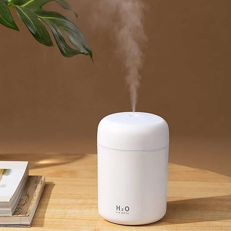 Portable Mini Humidifier, Usb-powered Rgb Night Light Aromatherapy Humidifier, Quiet Ultrasonic Humidifier, Personal Desktop Diffuser, Portable Car, Home, Office, Travel White - White - View 1