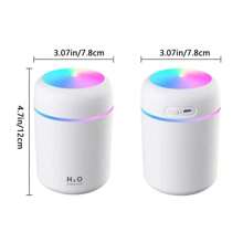 Portable Mini Humidifier, Usb-powered Rgb Night Light Aromatherapy Humidifier, Quiet Ultrasonic Humidifier, Personal Desktop Diffuser, Portable Car, Home, Office, Travel White - White - View 10