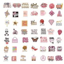 50入組girl Boss塗鴉貼紙,適用於裝飾個人物品如吉他、筆記本、行李箱,diy防水貼紙 - 彩色 - 查看 6