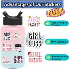50入組girl Boss塗鴉貼紙,適用於裝飾個人物品如吉他、筆記本、行李箱,diy防水貼紙 - 彩色 - 查看 4