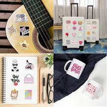 50入組girl Boss塗鴉貼紙,適用於裝飾個人物品如吉他、筆記本、行李箱,diy防水貼紙 - 彩色 - 查看 7