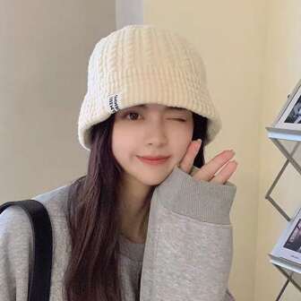 Women's Hat, Multifunctional Warm Beanie Cap, Bucket Hat, Knitted Hat, Korean Style
