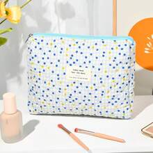 2pcs Coquette Makeup Bag Coquette Aesthetic Cosmetic Bag Large Travel Makeup Organizer Cute Pouch Cotto Kawaii Toiletry Bag - 藍白色 - 查看 7