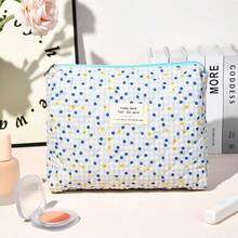 2pcs Coquette Makeup Bag Coquette Aesthetic Cosmetic Bag Large Travel Makeup Organizer Cute Pouch Cotto Kawaii Toiletry Bag - 藍白色 - 查看 2