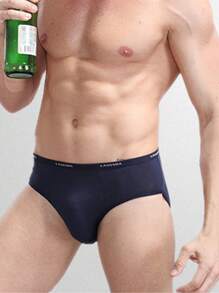 4 件裝 多色中腰高彈透氣男士三角內褲適合四季、春節、情人節 - 彩色 - 查看 3