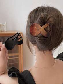 4入組女士大號啞光夾，帶齒華貴髮夾適用於厚髮，適用於盤髮和時尚發型，休閒髮飾配件 - 彩色 - 查看 2