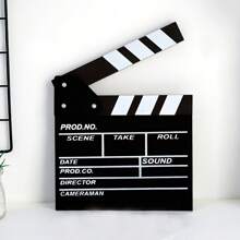 1 Peça Claquete de Filme, Claquete, Acessório de Claquete de Madeira Preto e Branco, Claquete de Corte de Cena de Ação de Filme de Diretor, Adorno de Mesa Criativo, Prop para Foto, Decoração Interna e Externa para Casa, Feriado, Festival e Sentido, 20x20cm, Decoração de Casa, Decoração de Quarto, Decoração de Parede