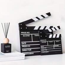 1 Peça Claquete de Filme, Claquete, Acessório de Claquete de Madeira Preto e Branco, Claquete de Corte de Cena de Ação de Filme de Diretor, Adorno de Mesa Criativo, Prop para Foto, Decoração Interna e Externa para Casa, Feriado, Festival e Sentido, 20x20cm, Decoração de Casa, Decoração de Quarto, Decoração de Parede
