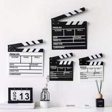 1 Peça Claquete de Filme, Claquete, Acessório de Claquete de Madeira Preto e Branco, Claquete de Corte de Cena de Ação de Filme de Diretor, Adorno de Mesa Criativo, Prop para Foto, Decoração Interna e Externa para Casa, Feriado, Festival e Sentido, 20x20cm, Decoração de Casa, Decoração de Quarto, Decoração de Parede