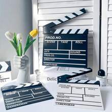 1 Peça Claquete de Filme, Claquete, Acessório de Claquete de Madeira Preto e Branco, Claquete de Corte de Cena de Ação de Filme de Diretor, Adorno de Mesa Criativo, Prop para Foto, Decoração Interna e Externa para Casa, Feriado, Festival e Sentido, 20x20cm, Decoração de Casa, Decoração de Quarto, Decoração de Parede