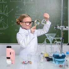 Microscopio Portátil Para Niños, Microscopio Portátil De Bolsillo 60x - 120x, Mini Microscopio Con Luz Led, Microscopio De Bolsillo De Alta Definición Para Regalo De Niños, Juguete Educativo, Estudio Preescolar En El Hogar - Rosa - Ver 6