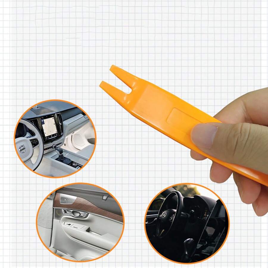 5pcs Mini Car Interior Panel Removal Tool, Car Modification Pry Bar Made Of Resin - Orange - View 1