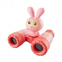 1套戶外探險兒童望遠鏡,高倍率,小巧便攜,可分離,附卡通口哨玩具,紅色,適合兒童戶外遊戲