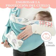 Mochila Portabebe, Canguro Portabebé Ergonomico para Niños de 0 a 24 Meses, Multifunción Ajustable en Múltiples Posiciones y Formas de Uso, Cómodo y Transpirable, Se Puede Utilizar Como Cobertor de Lactancia - verde menta - Ver 2