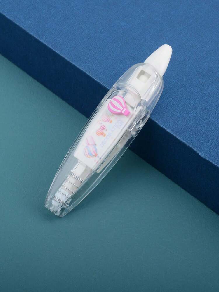1pc Hot Air Balloon Printed Correction Tape, Cute School Stationery For Book Correction And Decoration - White - View 1