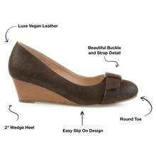 Womens Comfort Insole Slip On Round Toe Wedge - màu nâu - Xem 2