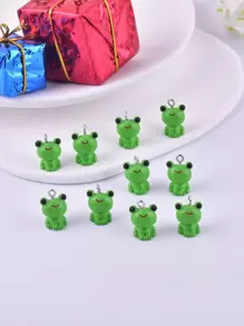 混合隨機10入組時尚3d貓羊考拉蛇狐猪青蛙動物樹脂吊飾項鍊女性手作耳環項鍊珠寶製作 - 彩色 - 查看 14