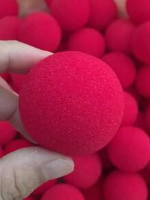 1pc Red Clown Nose Sponge Ball For Cosplay Makeup And Stage Performance - Red - View 5