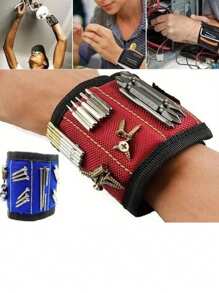 1 件磁性腕帶、便攜式工具包、磁鐵電工手腕工具帶、螺絲釘鑽頭手鍊維修工具、五排強磁腕帶、電工木工多功能工具套件、小型五金工具收納盒、磁性護甲腕帶、磁性腕附便攜式工具包磁鐵電工腰部工具皮帶螺絲釘鑽頭維修工具手鍊 - 藍色 - 查看 7