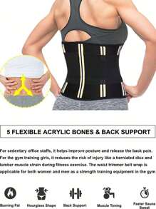女性健身腰帶,用於控制小腹 - 黑色 - 查看 2