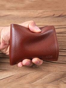 Men's Short Wallet Cardholder, Credit Card Holder, Billfold, Multi-card Slot, Coin Pocket, Id Card Case, Money Organizer - Brown - View 7