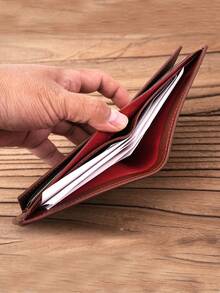 Men's Short Wallet Cardholder, Credit Card Holder, Billfold, Multi-card Slot, Coin Pocket, Id Card Case, Money Organizer - Brown - View 4