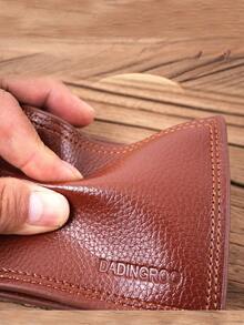 Men's Short Wallet Cardholder, Credit Card Holder, Billfold, Multi-card Slot, Coin Pocket, Id Card Case, Money Organizer - Brown - View 6