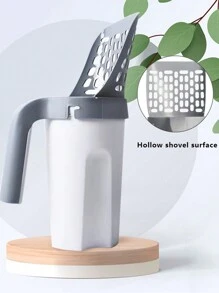 Detachable Portable Plastic Cat Litter Scoop Set, Cat Waste Scooper - Grey - View 3