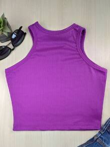 Women Tank Tops & Camis - 中紫紅色 - 查看 2