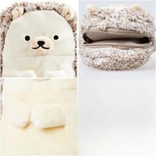 刺蝟毛絨筆袋大容量日式筆盒可愛文具收納盒適合女學生、小學生 - 刺蝟 - 查看 6