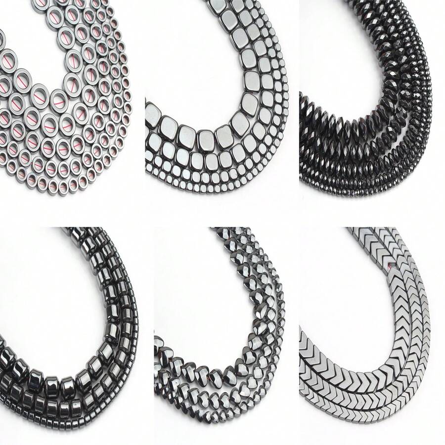 心形、圓柱形、v形赫瑪石散珠、嵌縫珠和吊飾,適用於diy首飾製作,如項鍊、手鐲等用品