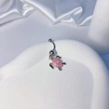 1pc Turtle Decor Navel Belly Ring Stainless Steel Fashion Punk Perfect Piercing For Women & Men Body Jewelry Gift - Multicolor - View 4