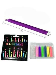 12入組彩色火焰生日蛋糕裝飾蠟燭,創意彩虹射燭點綴派對、甜品裝飾、派對用品 - 彩色 - 查看 5