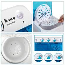 Twin Tube Washing Machine For Apartment, Dorms, RVs, Camping And More, US Standard - 藍色 - 查看 10