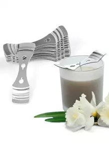 10 Pièces Dispositifs De Centrage De Mèche De Bougie En Métal, Support De Mèche De Bougie En Acier Inoxydable Argenté Pour La Fabrication De Bougies