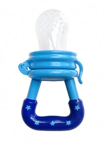 4pcs Fruit Feeder Pacifiers, Silicone Teething Pacifiers, Fresh Food Feeder, Infant Teething Toys Snack Bag, Baby Fruit Food Bite Bags, Baby Food Feeding Set - Royal Blue - View 2