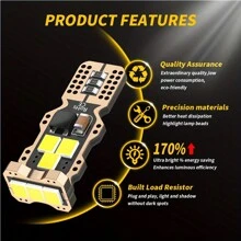 YANF 2入組t10 W5w Led燈泡3030 9smd Canbus 12v/24v 6500k白色194 168汽車內飾地圖穹頂燈停車燈汽車信號燈 - 白色 - 查看 3