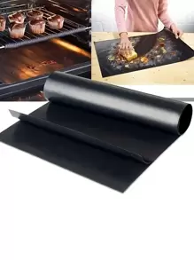 1 件可重复使用烤箱垫，微波炉适用玻璃纤维特氟龙烘焙衬垫，耐热不粘垫 - 黑色 - 查看 4