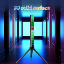 3d多彩聲控rgb汽車氛圍燈,led桌面電競氛圍燈,具有音樂節奏的汽車炫酷燈光,戶外手持氛圍燈