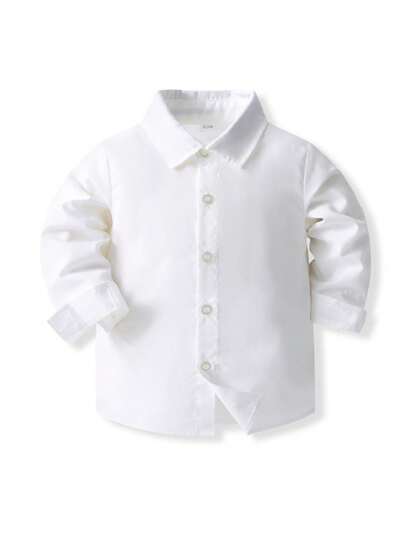KIMOCAT Boys' Solid Color Long Sleeve Casual Button-Down Shirt, Multi-Colors Available, Autumn