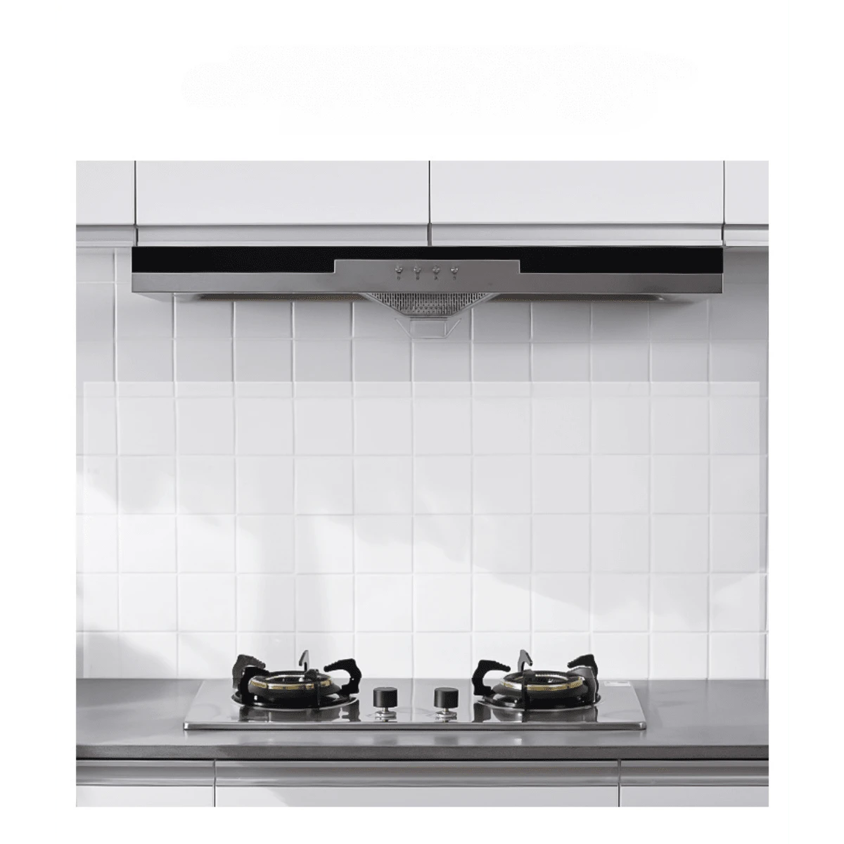 Kitchen Backsplash Self-Adhesive Transparent Sticker Heat Resistive Wall Tile Sticker For Range Hood, Cabinets, Waterproof Wallpaper - White - View 1