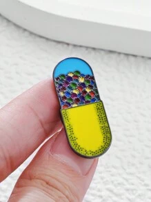 3入組可愛的冷靜藥丸胸針,珐琅針、掛繩袋徽章,贈品,適用於醫務人員辦公室工作者 - 彩色 - 查看 2