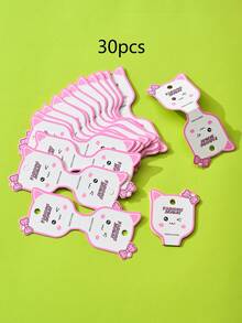 5/100入組紙質可愛兔子印花可折疊珠寶收納卡片,適用於包裝和展示手鐲、項鍊等 - 蝴蝶結娃娃 - 查看 17