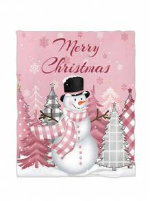 1入組雪人設計聖誕節毯子,柔軟溫暖適用於所有季節,床、椅、汽車和沙發皆可使用,為聖誕節禮物的不二之選