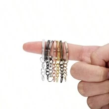 Paquete De 10 Llaveros Con Anillas Redondas Divididas, Mosquetones Y Saltadores Para Llaveros Colgantes, Adecuado Para Accesorios De Fabricación De Joyas Diy - 10 piezas - Ver 1