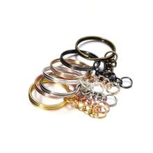 Paquete De 10 Llaveros Con Anillas Redondas Divididas, Mosquetones Y Saltadores Para Llaveros Colgantes, Adecuado Para Accesorios De Fabricación De Joyas Diy - 10 piezas - Ver 2
