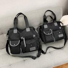 Bolsa impermeable y antirrobo multifuncional para mujer, múltiples colores son opcionales, múltiples compartimentos, Bolsa para dama, Diseño de gran capacidad - Negro - Ver 5